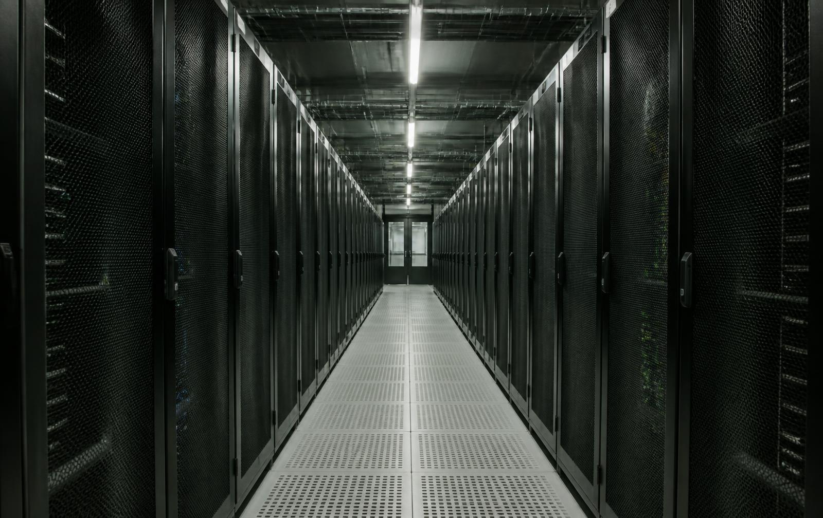 Server aisle in a production data centre